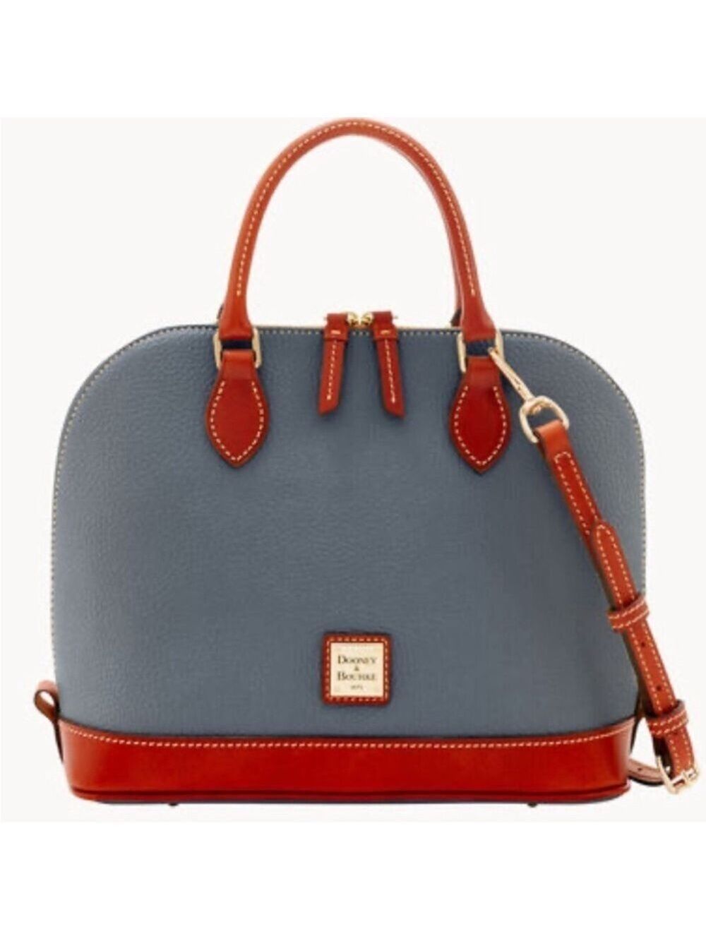 Dooney & Bourke Pebble Grain Zip Zip Satchel, Slate (grey), NWOT